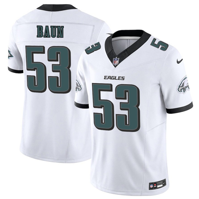 Men's White Philadelphia Eagles #53 Zack Baun 2025 F.U.S.E. Vapor Untouchable Limited Stitched Football Jersey